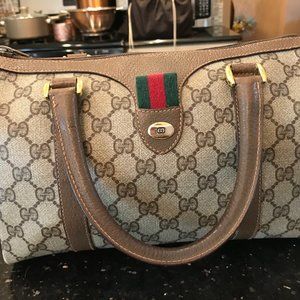 VINTAGE GUCCI ACCESSORY COLLECTION BOSTON BAG BLUE - Depop